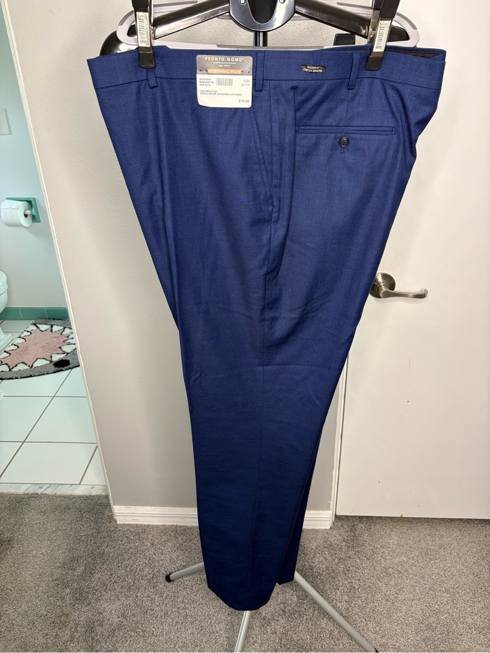 Pronto Uomo Men's Deep Blue Dress Pants